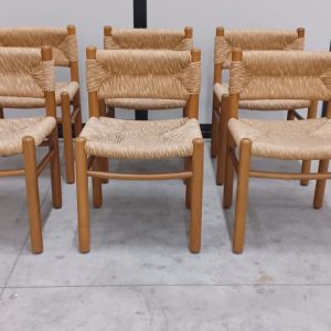 set 6 chairs Dordogne Charlotte Perriand